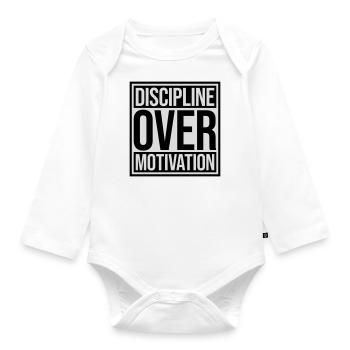 Citation de discipline sur la motivation - Body Bébé bio manches longues - blanc - Devant