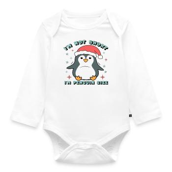 I´m not Short I´m Penguin Size - Baby Bio-Langarm-Body - Weiß - Vorne