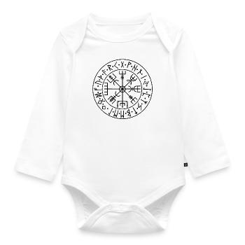 Rune, Old Gothic sign - Organic Longsleeve Baby Bodysuit - white - Front