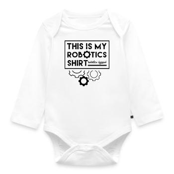 Une fille aime la robotique, mécanicien, - Body Bébé bio manches longues - blanc - Devant