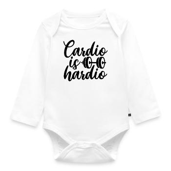 Cardio is Hardio - Organic Longsleeve Baby Bodysuit - white - Front