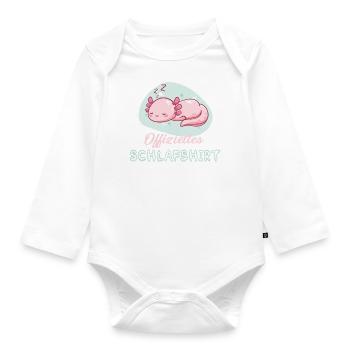 Axolotl Offizielles Schlafshirt Süßes Pyjama - Baby Bio-Langarm-Body - Weiß - Vorne
