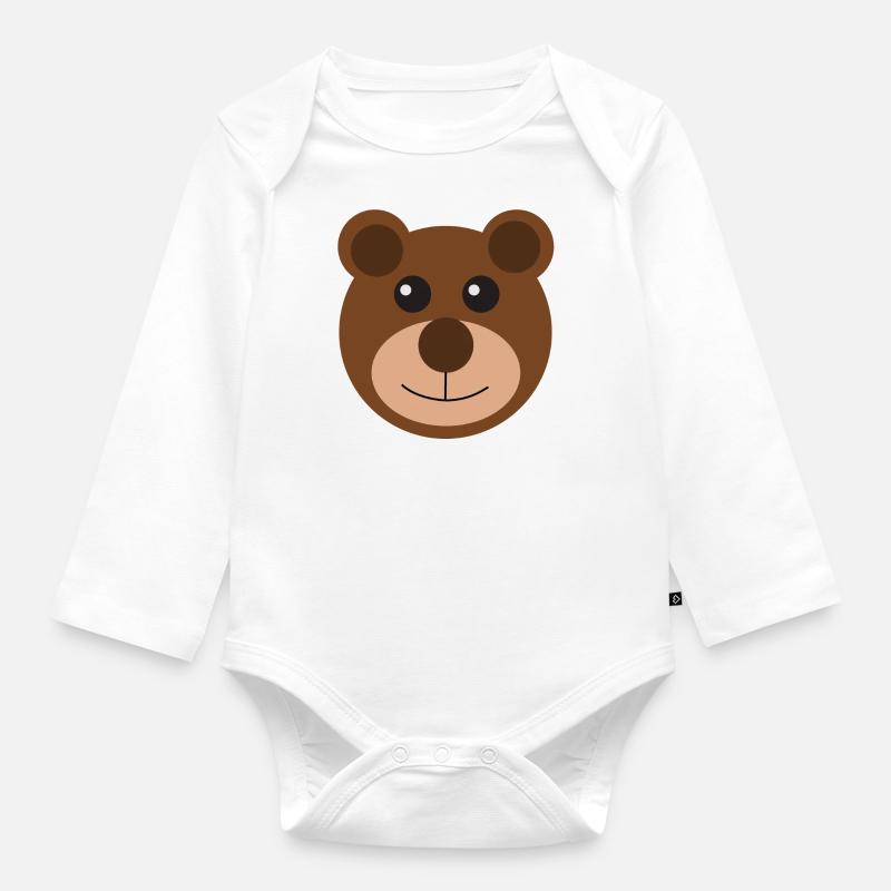 Bär - Baby Bio-Langarm-Body - Weiß