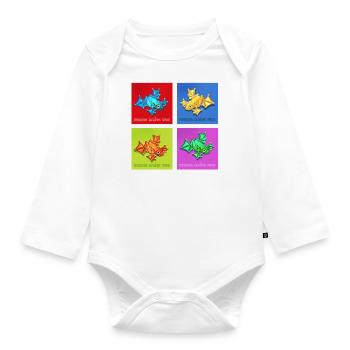 Poison dart frog - Organic Longsleeve Baby Bodysuit - white - Front