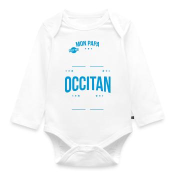 Mon papa n'est pas parfait - Occitan - Body Bébé bio manches longues - blanc - Devant