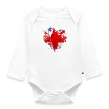 England UK London British English United Kingdom - Organic Longsleeve Baby Bodysuit - white - Front