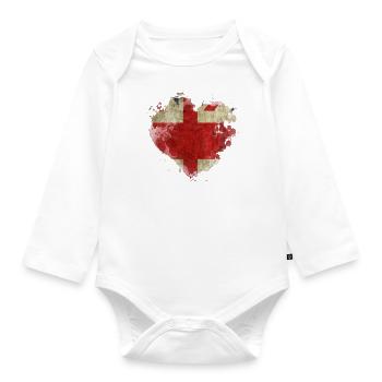 England UK London British English United Kingdom - Organic Longsleeve Baby Bodysuit - white - Front