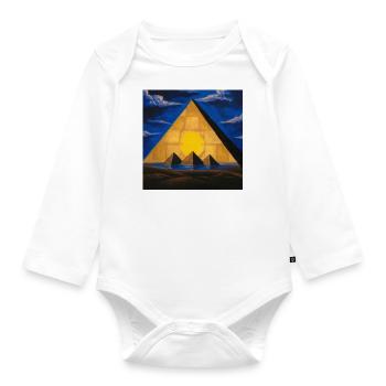 Great Pyramid - Organic Longsleeve Baby Bodysuit - white - Front