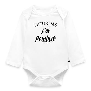 j peux pas j ai peinture humour artiste peintre - Body Bébé bio manches longues - blanc - Devant