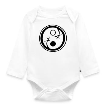 Yin Yang Signe Symbole Paix Bonheur Vecteur 2 - Body Bébé bio manches longues - blanc - Devant