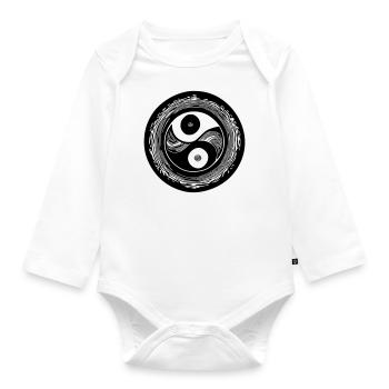 Yin Yang Signe Symbole Paix Bonheur Vecteur 10 - Body Bébé bio manches longues - blanc - Devant