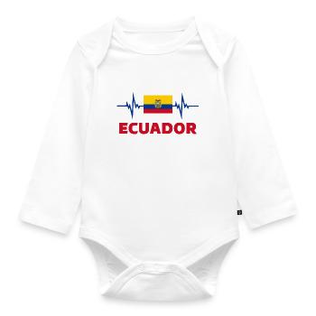 Ecuador Fußball 2022 Herzschlag Ecuador - Baby Bio-Langarm-Body - Weiß - Vorne