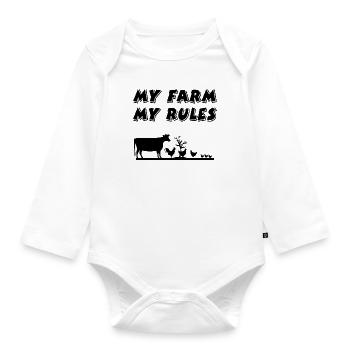 Bauernhof - Baby Bio-Langarm-Body - Weiß - Vorne