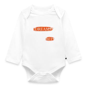Going to bed to follow my dreams - Organic Longsleeve Baby Bodysuit - white - Front