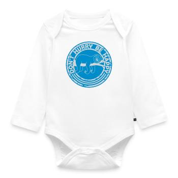 Don't hurry be happy - Organic Longsleeve Baby Bodysuit - white - Front