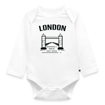 London - Organic Longsleeve Baby Bodysuit - white - Front