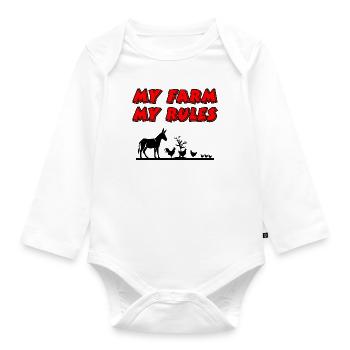 Bauernhof - Baby Bio-Langarm-Body - Weiß - Vorne