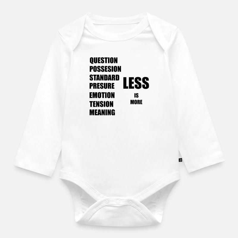 moins, c’est plus - Body Bébé bio manches longues - blanc