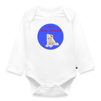 Merry Christmas blue - Baby Bio-Langarm-Body - Weiß - Vorne