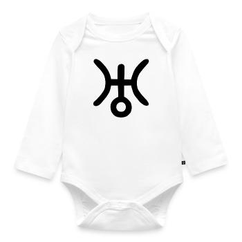 Astrologisches Symbol Uranus - Baby Bio-Langarm-Body - Weiß - Vorne