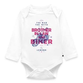 Brother in law and biker the myth the legend - Organic Longsleeve Baby Bodysuit - white - Front