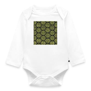 Chinese pattern - Organic Longsleeve Baby Bodysuit - white - Front
