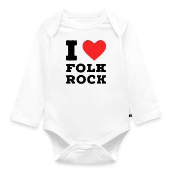 Ich liebe Folk Rock - Baby Bio-Langarm-Body - Weiß - Vorne