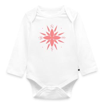 Compass with directions. - Organic Longsleeve Baby Bodysuit - white - Front