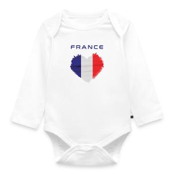 Cœur France - Body Bébé bio manches longues - blanc - Devant