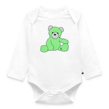Teddy - Organic Longsleeve Baby Bodysuit - white - Front