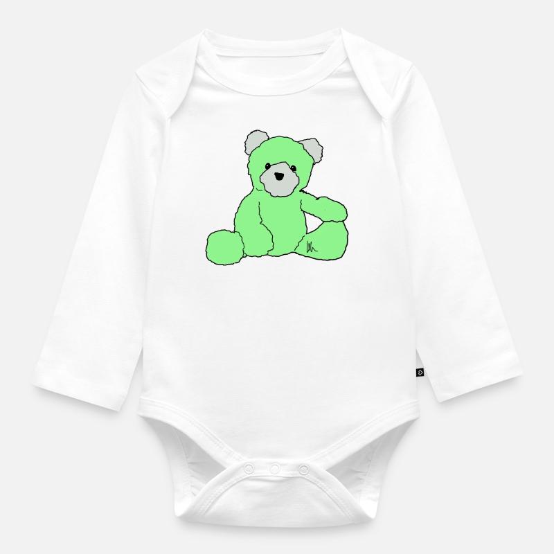 Teddy - Baby Bio-Langarm-Body - Weiß