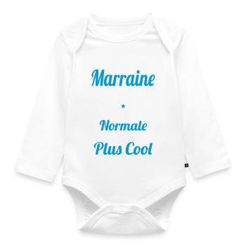 J'ai une marraine skieuse plus cool - Body Bébé bio manches longues - blanc - Devant