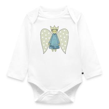 Der Flug des Weihnachtsengels - Baby Bio-Langarm-Body - Weiß - Vorne