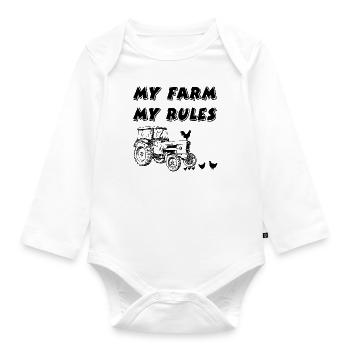Bauernhof - Baby Bio-Langarm-Body - Weiß - Vorne