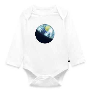 Planet Erde - Baby Bio-Langarm-Body - Weiß - Vorne