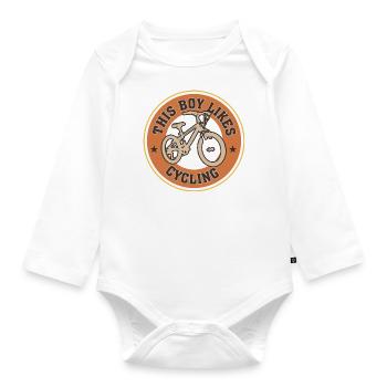 Junge mag Radfahren Fahrrad Sport Mobilität - Baby Bio-Langarm-Body - Weiß - Vorne
