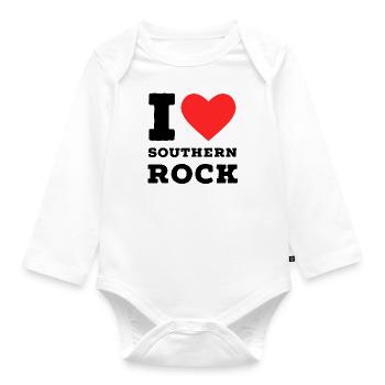 I love southern rock - Organic Longsleeve Baby Bodysuit - white - Front