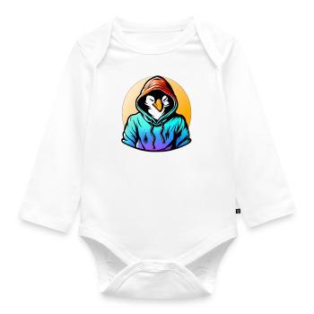 Pingouin avec pull - Body Bébé bio manches longues - blanc - Devant