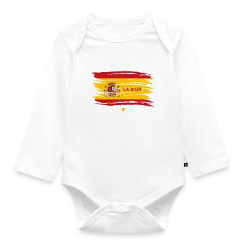Équipe de football d'Espagne - Body Bébé bio manches longues - blanc - Devant