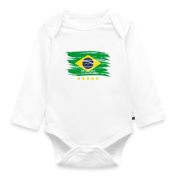 Équipe brésilienne de football - Body Bébé bio manches longues - blanc - Devant