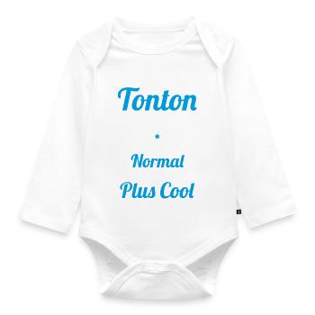 J'ai un tonton chauve plus cool - Body Bébé bio manches longues - blanc - Devant