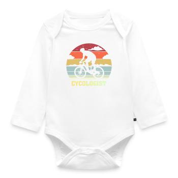 Cycologist Cycling Cycling - Organic Longsleeve Baby Bodysuit - white - Front