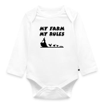 Bauernhof - Baby Bio-Langarm-Body - Weiß - Vorne