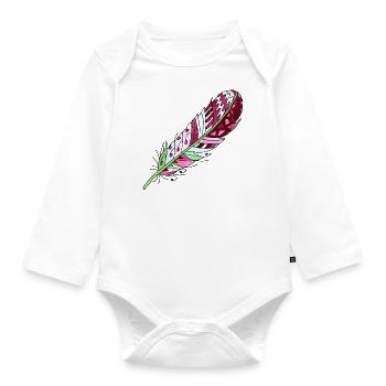 Feather - Organic Longsleeve Baby Bodysuit - white - Front