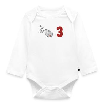 3 Years Ago I Was The Fastest - Organic Longsleeve Baby Bodysuit - white - Front