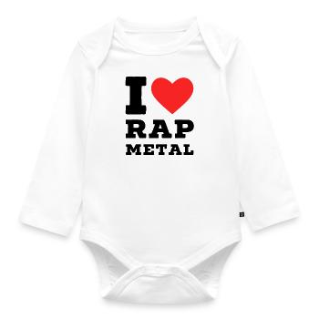 Ich liebe Rap Metal - Baby Bio-Langarm-Body - Weiß - Vorne