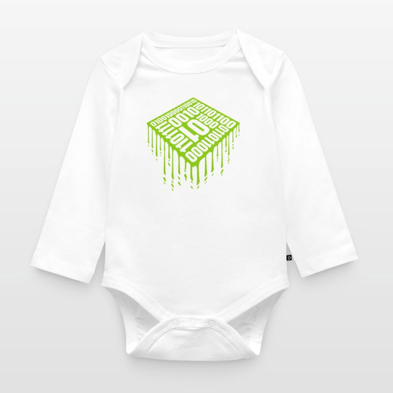 Binary Code Program Language Organic Longsleeve Baby Bodysuit