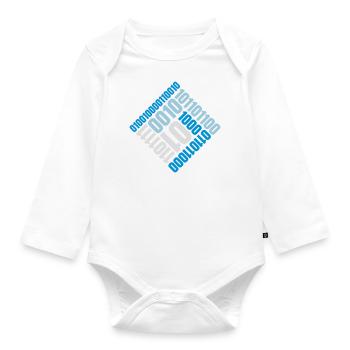 Binär Code Programm Sprache - Baby Bio-Langarm-Body - Weiß - Vorne