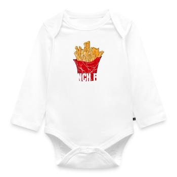 French Fries Are My Therapy Pommes Frites - Organic Longsleeve Baby Bodysuit - white - Front