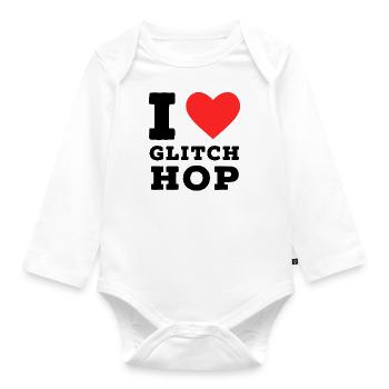 Ich liebe Glitch Hop - Baby Bio-Langarm-Body - Weiß - Vorne